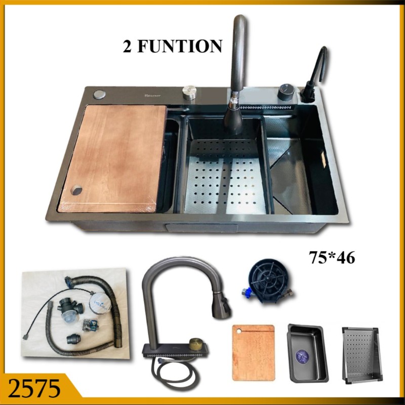 KITCHEN SINK HAND MADE 2 IN 1 FUNCTION HONEY COMB 75*46 (2575)